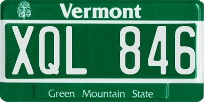 VT license plate XQL846