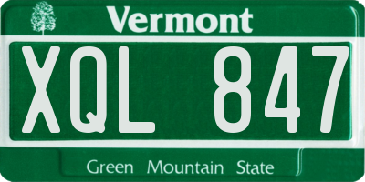 VT license plate XQL847