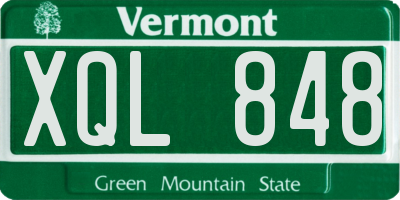 VT license plate XQL848