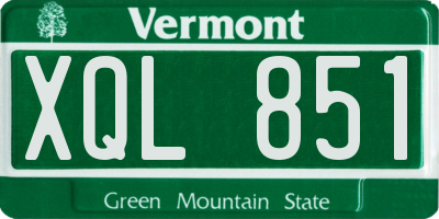 VT license plate XQL851