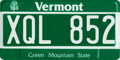VT license plate XQL852