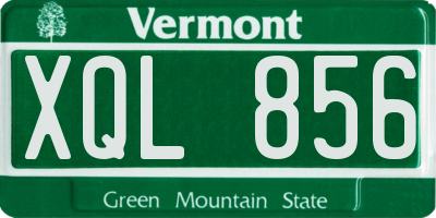 VT license plate XQL856
