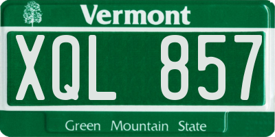 VT license plate XQL857