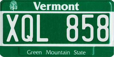VT license plate XQL858