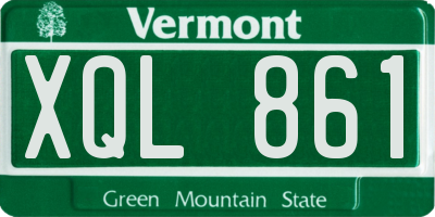 VT license plate XQL861