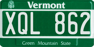 VT license plate XQL862