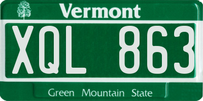 VT license plate XQL863