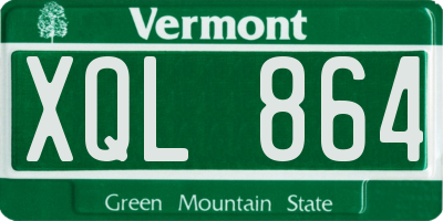 VT license plate XQL864