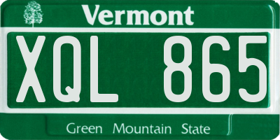 VT license plate XQL865