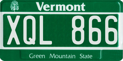 VT license plate XQL866