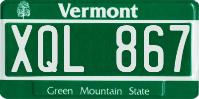 VT license plate XQL867