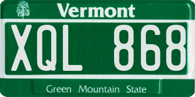 VT license plate XQL868