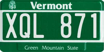 VT license plate XQL871