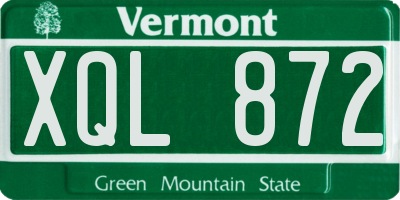 VT license plate XQL872