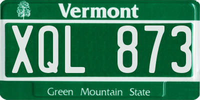 VT license plate XQL873