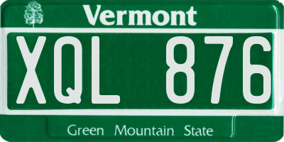 VT license plate XQL876