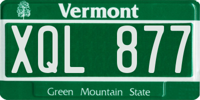 VT license plate XQL877