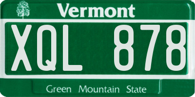 VT license plate XQL878