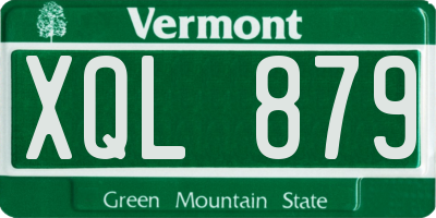 VT license plate XQL879