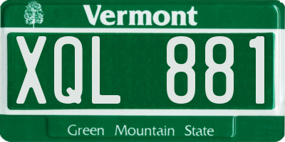 VT license plate XQL881