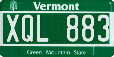 VT license plate XQL883