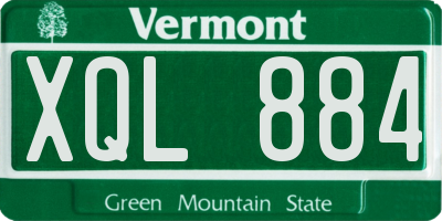 VT license plate XQL884