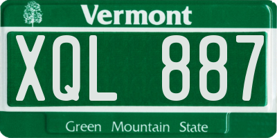 VT license plate XQL887