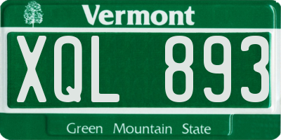 VT license plate XQL893
