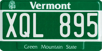VT license plate XQL895