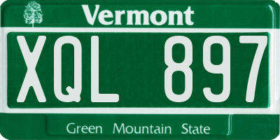 VT license plate XQL897