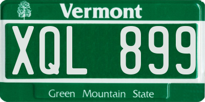 VT license plate XQL899