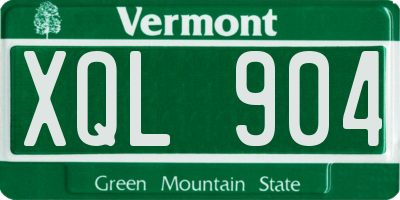 VT license plate XQL904