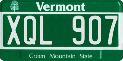VT license plate XQL907