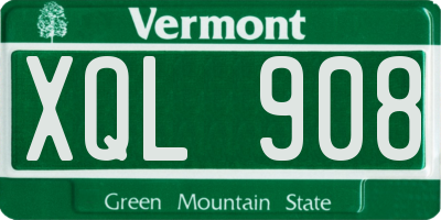 VT license plate XQL908