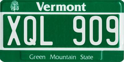 VT license plate XQL909