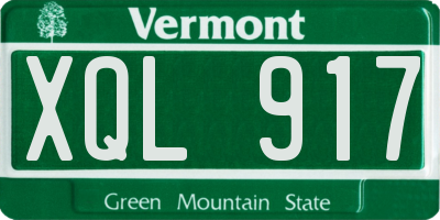 VT license plate XQL917