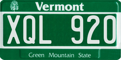 VT license plate XQL920