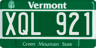 VT license plate XQL921