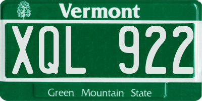 VT license plate XQL922