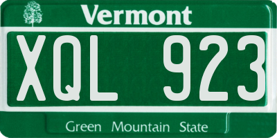 VT license plate XQL923
