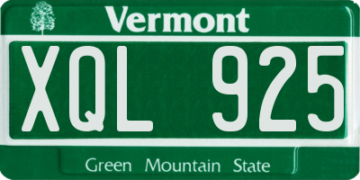 VT license plate XQL925