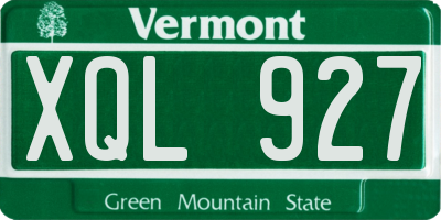 VT license plate XQL927