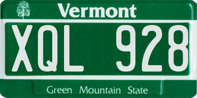 VT license plate XQL928