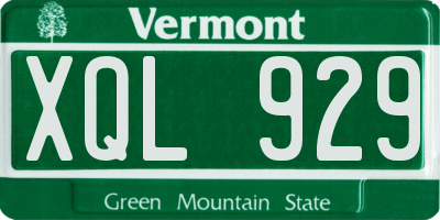 VT license plate XQL929