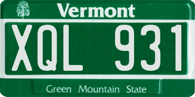 VT license plate XQL931