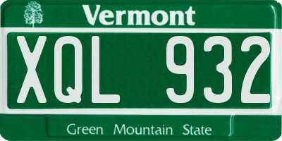 VT license plate XQL932