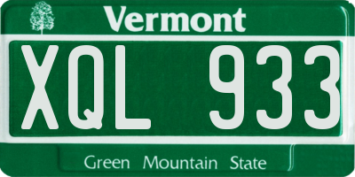 VT license plate XQL933