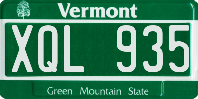 VT license plate XQL935