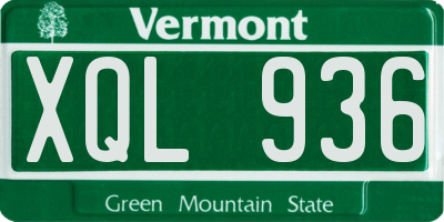 VT license plate XQL936
