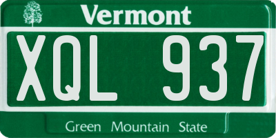 VT license plate XQL937